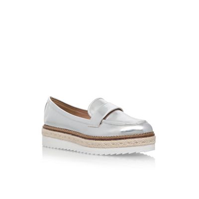 Silver 'Geena' flat slip on loafers
